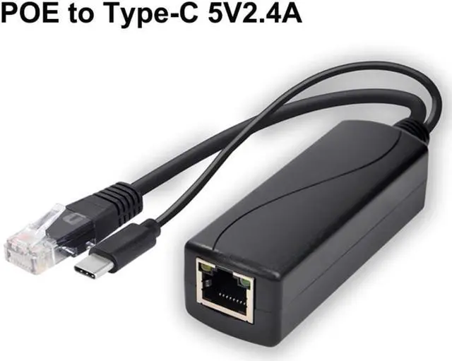 Main image of PoE Splitter USBC IEEE 802.3af 48V To 5V2.4A TypeC 10/100Mbps Power over Ethernet Converter Power Data for USBC Devices
