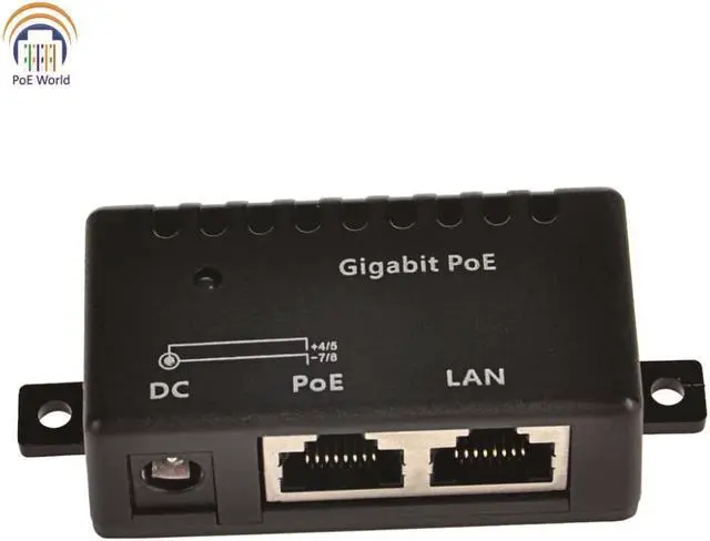 Alt view image 2 of 4 - power over ethernet Gigabit Passive PoE injector/splitter wall Mount Network Patch Panel with 2.1mm x 5.5mm DC connector