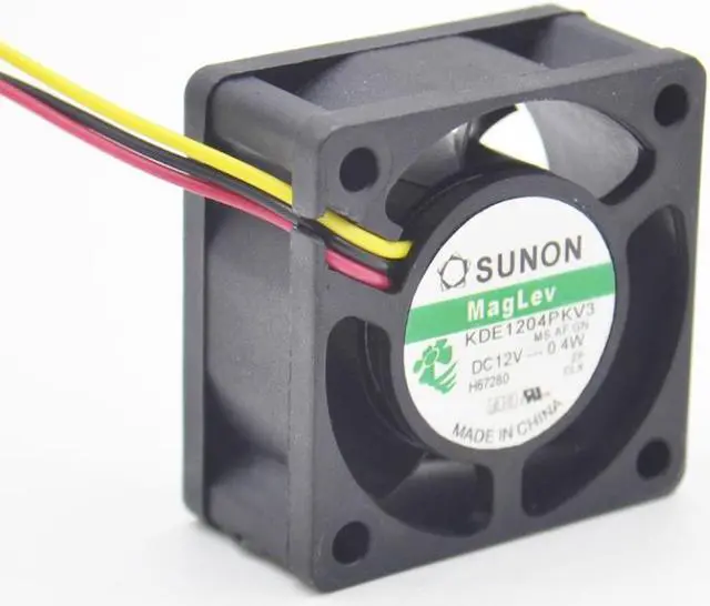Alt view image 6 of 6 - 4CM 4020 4*4*2CM 40mm x 20mm 12V 3 pin 12 Volt Cooling Fan KDE1204PKV3 MS.AR.GN for Sunon