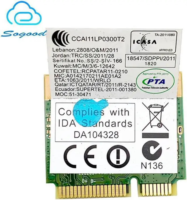 Alt view image 2 of 3 - Wireless Adapter for ATHEROS AR5B225 300Mbps 802.11bgn BT4.0 2.4G Mini PCI-E Card for Lenovo G400 G400S G500 G510 G405 M490 B490