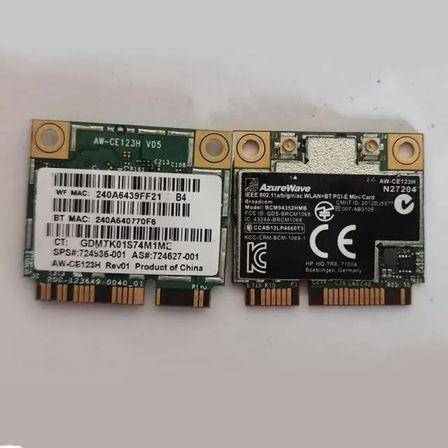 Main image of Dual Band BCM94352HMB Mini PCI-E Laptop Wifi Card Wireless AW-CE123H 867Mbps 802.11ac 2.4G 5G Bluetooth 4.0 support Mac OS