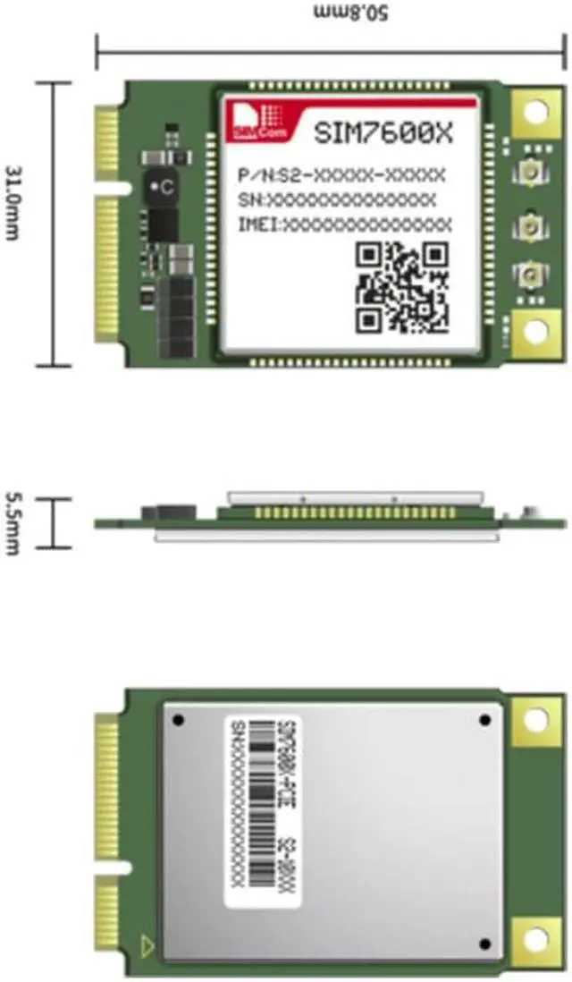 Main image of SIMCOM SIM7600SA MINI PCIE LTE CAT-1 module LTE-FDD B1/B2/B3/B4/B5/B7/B8/B28/B66 GSM 850/900/1800/1900MHz