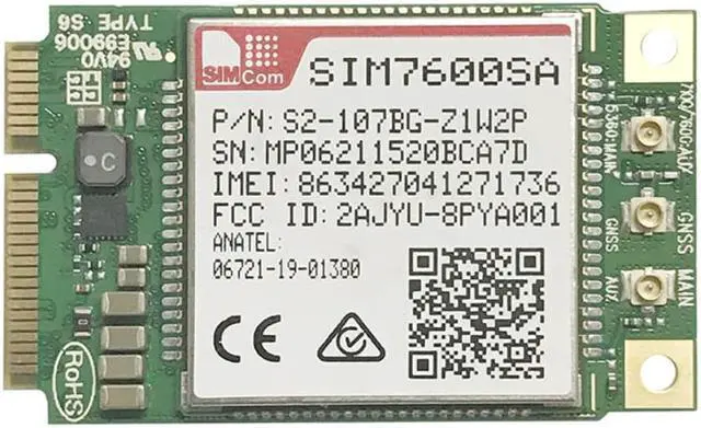 Alt view image 2 of 3 - SIMCOM SIM7600SA MINI PCIE LTE CAT-1 module LTE-FDD B1/B2/B3/B4/B5/B7/B8/B28/B66 GSM 850/900/1800/1900MHz