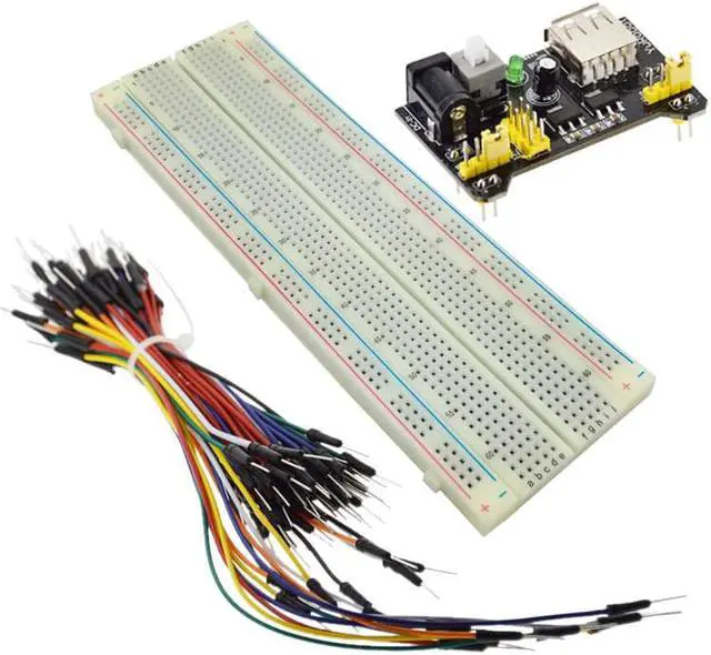 Alt view image 2 of 3 - 3.3V/5V MB102 Breadboard power module+MB-102 830 points Solderless Prototype Bread board kit +65 Flexible jumper wires