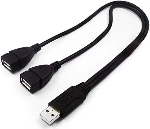Alt view image 3 of 3 - USB 2.0 A Male to Dual Data USB 2.0 A Female + Power Cable USB 2.0 A Female Extension Cable 20cm