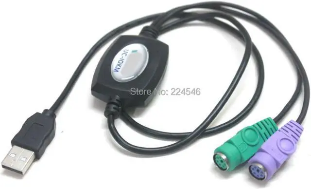 Alt view image 4 of 4 - USB to PS/2 Converter ATN-UC10KM USB plug to 2x PS/2 socket 90cm