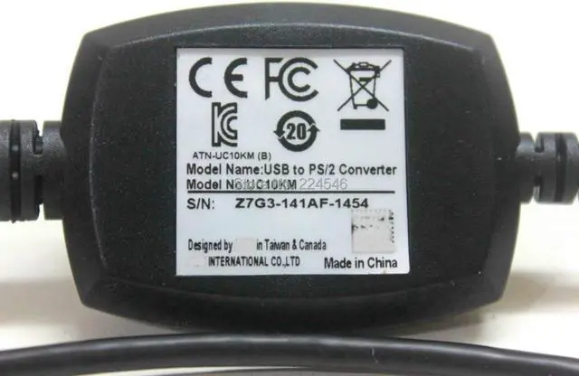 Alt view image 3 of 4 - USB to PS/2 Converter ATN-UC10KM USB plug to 2x PS/2 socket 90cm