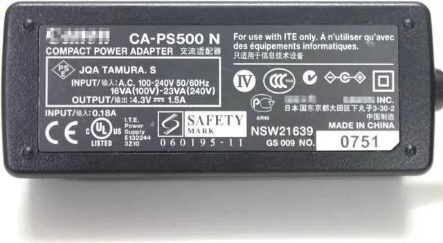 Alt view image 3 of 3 - AC Adapter Power Supply 4.3V 1.5A CA-PS500 N For Canon S2 S3 SX10 SX20 MV6i DV5 Elura 70