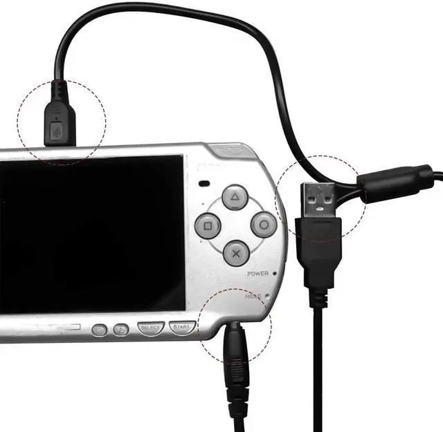 Alt view image 2 of 3 - Replacement Sony PSP USB Charger, Playstation 3 Charger PSP Power Cord for Charging Sony PSP 1000 2000 3000 USB Data Cable & Cha