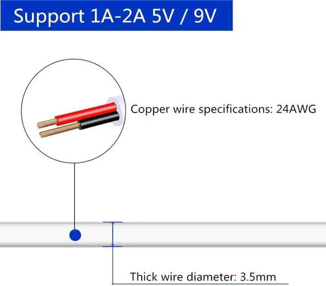 Alt view image 3 of 3 - 3pcs Extension Cable USB to DC Cable - 5V USB 2.0 Port Male to DC 5V Male 5.5mm x 2.5mm Power Cord White 100cm(3.3ft)