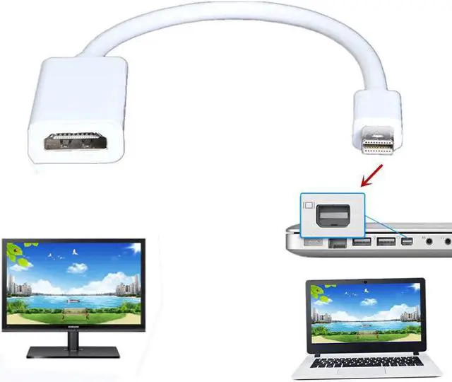 Alt view image 2 of 2 - Mini Display Port Thunderbolt Male Plug to  HDMI-compatible Female Adapter