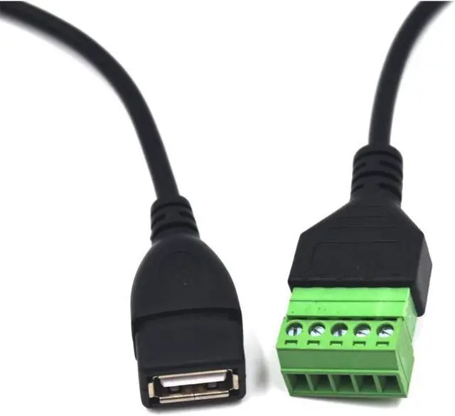 Alt view image 2 of 3 - 11.8 inch USB 2.0 Female to 5 Pin Screw Terminal Female Charging and Data Transfer Adapter Connector Converter Extension Shield