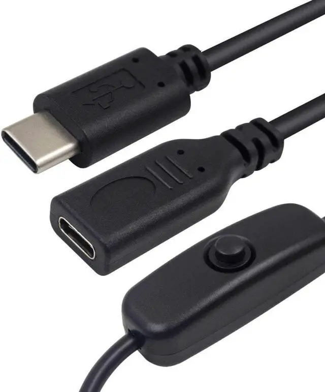 Alt view image 2 of 3 - 2Pack For Pastall Raspberry Pi 4 Power Switch USB Type C Male to Female USB-C for Raspberry Pi 4B