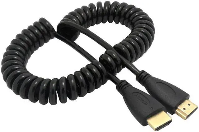 Main image of 1080p  HDMI-compatible Male to Male Coiled Spiral Spring Cable Lead Cord Wire