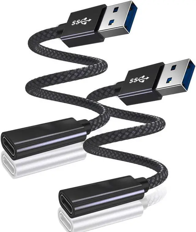 Main image of USB C Female to USB 3.0 Male Cable Adapter (2 Pack),Double-Sided 5Gbps GEN 1 USB Type A 3.1 Connector for MagSafe Charger,iPhone