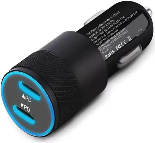 Alt view image 2 of 3 - 40W  fast Car Charger For All Samsung Type-C Phones Fast Charge PD Dual Type C  usb c Adapter
