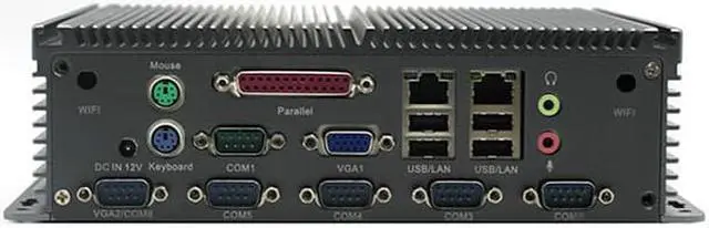 Main image of Embedded Computer IPC Fanless Mini Industrial BOX PC For Intel J1900 CPU 6*COM \ LPT \ 2* Giga LAN \ VGA \ 2G RAM \ Barebone 12V