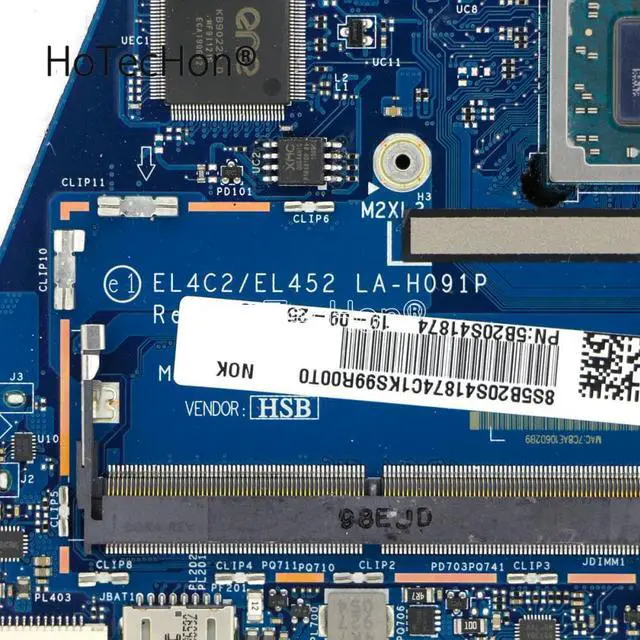 Alt view image 6 of 6 - 5B20S41874 - Motherboard LA-H091P w/ AMD Ryzen 7 3700U for Lenovo Ideapad C340-14API (81N6) / Ideapad Flex 14API (81SS)