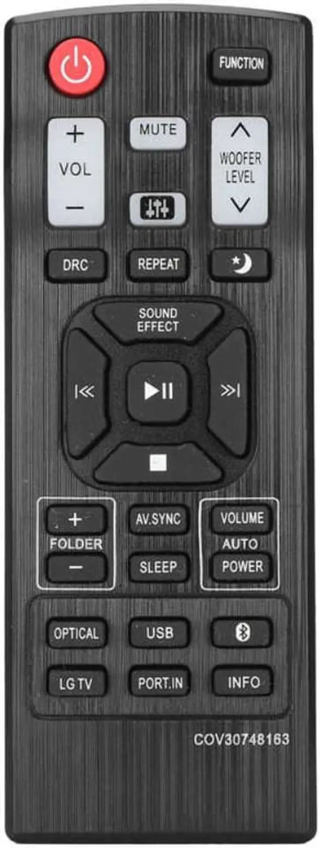 Alt view image 5 of 7 - COV30748163 Remote Control ABS Black Soundbar Remote Controller Replacement for LG Soundbar For LAS355B/LAC450B/LAS350B