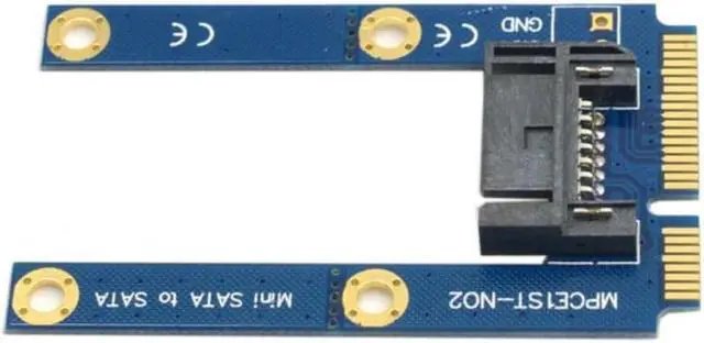 Alt view image 2 of 3 - 50mm Mini PCI-E mSATA SSD to Flat SATA 7pin Hard Disk Drive PCBA Extension Adapter