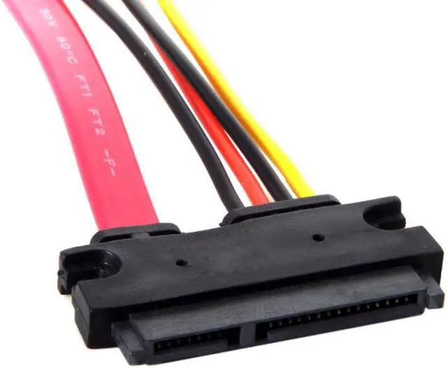 Alt view image 3 of 3 - SATA III 3.0 7+15 22 Pin SATA Male to Female Data Power Extension Cable 30cm Red Color