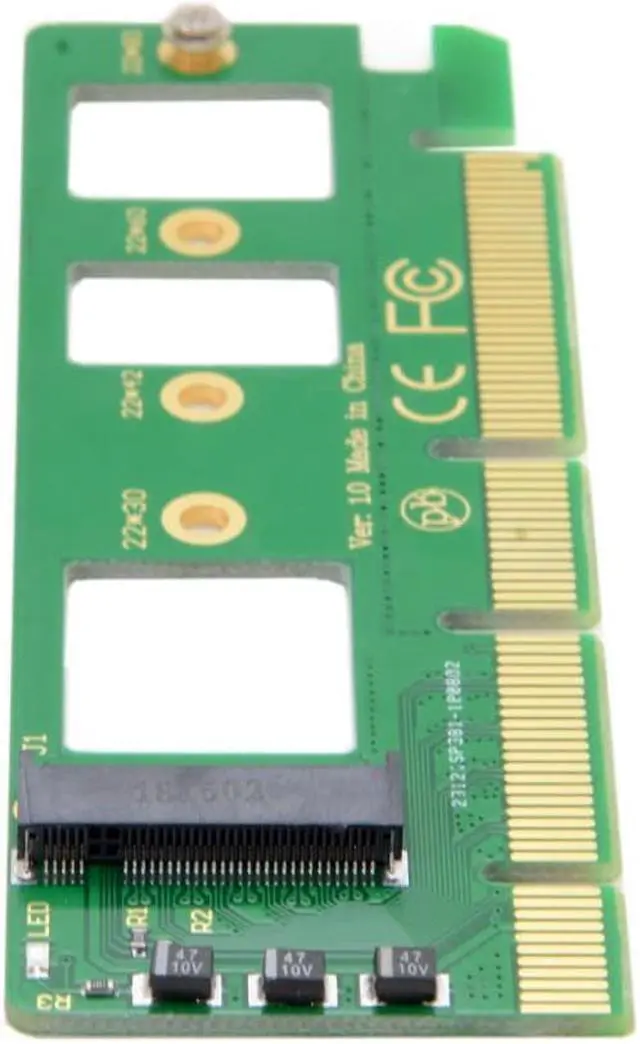 Alt view image 3 of 3 - PCI-E 3.0 16x x4 Adapter NGFF M-key NVME AHCI SSD Adapter for XP941 SM951 PM951 A110 m6e 960 EVO SSD