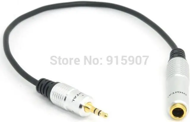 Alt view image 2 of 3 - 20cm Audio Aux 6.35mm 1/4" Female to 3.5mm 1/8" Male Stereo Headphone Plug Adapter Converter Cable