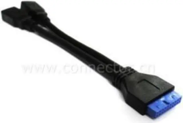 Alt view image 2 of 2 - USB 3.0 20pin Male to Female Extension Cable Adapter 2 ports USB 3.0 Female to Motherboard 20pin Header cable for front panel