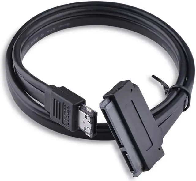 Alt view image 2 of 3 - SATA 22Pin to Dual Power 12V 5V eSATAp Power ESATA USB 2.0 Combo Cable for 2.5" 3.5" Hard Disk Drive 50cm