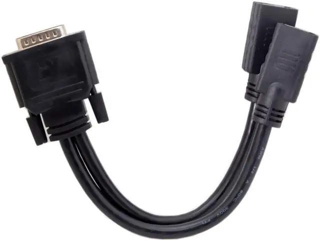 Main image of DZ DMS-59Pin Male to Dual DP Displayport Female Splitter Extension Cable for PC Graphics Card Black