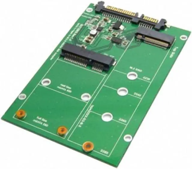 Alt view image 2 of 3 - 2 in 1 Combo Mini PCI- E 2 Lane M.2 NGFF & mSATA SSD to SATA 3.0 III Adapter Converter PCBA