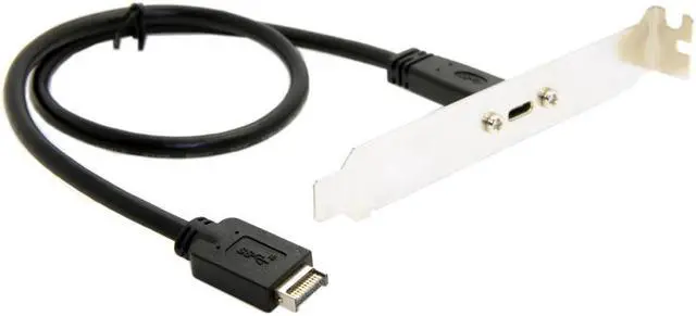 Alt view image 2 of 3 - USB-C Type-C Female to USB 3.1 Front Panel Header Extension Cable 40cm with Panel Mount Screw