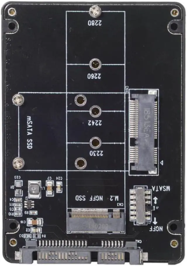 Main image of SATA 3.0 to Combo M.2 NGFF B-key & mSATA SSD Adapter Converter Case Enclosure with Switch 2 in 1