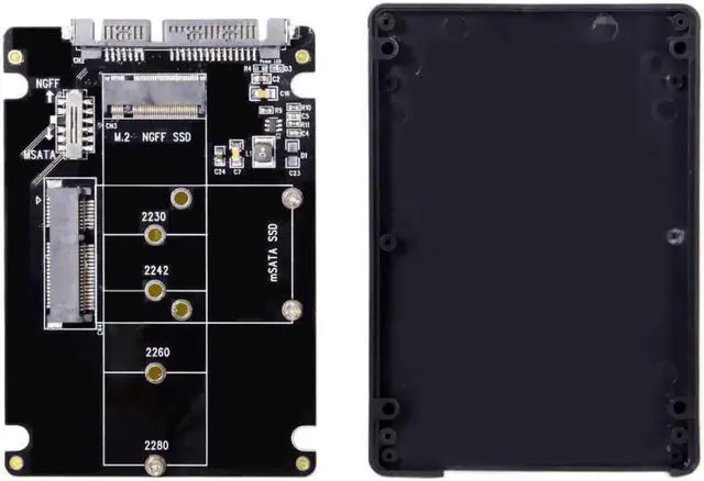 Alt view image 2 of 3 - SATA 3.0 to Combo M.2 NGFF B-key & mSATA SSD Adapter Converter Case Enclosure with Switch 2 in 1