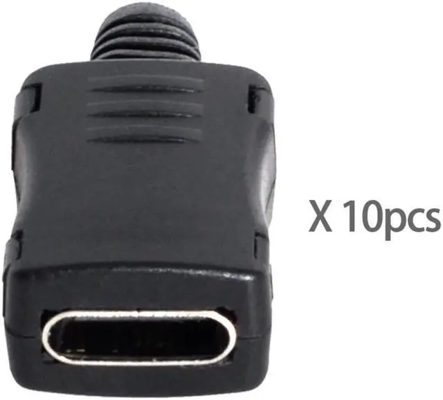 Alt view image 3 of 3 - Chenyang 10set DIY 4pin USB 2.0 Type C Female Socket Connector SMT type with PC Board & Housing & 3.0mm SR