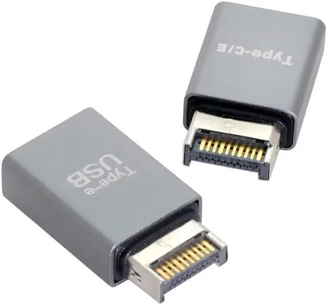 Main image of Header Male Type-E to USB-C Adapter Type-A & Type-C USB 3.1 Front Panel 2pcs