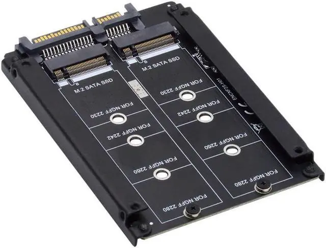 Main image of Dual NGFF B+M Key M.2 SSD Card JBOD Raid0 Span Bridge to 2.5inch SATA Combo HDD Disk Drive Enclosure
