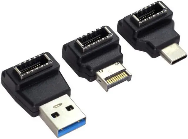 Alt view image 3 of 3 - 3pcs Type-A & Type-C Header Female Type-E to Male Adapter USB 3.1 Front Panel