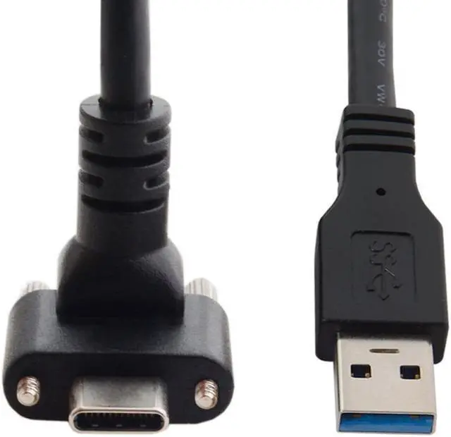 Alt view image 2 of 3 - 8.0M USB 3.1 Type-C Dual Screw Locking to USB3.0 Data GL3523 Repeater Cable 90 Degree for Camera Oculus Quest Link