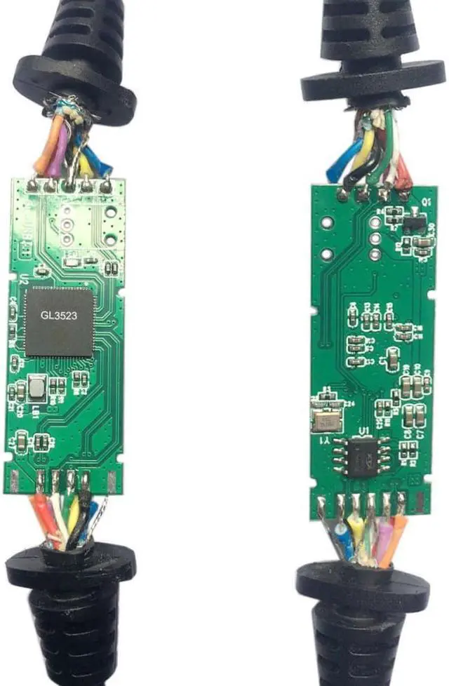 Alt view image 3 of 3 - USB 3.1 Type-C Dual Screw Locking to USB3.0 Data GL3523 Repeater Cable 90 Degree for Camera Oculus Quest Link