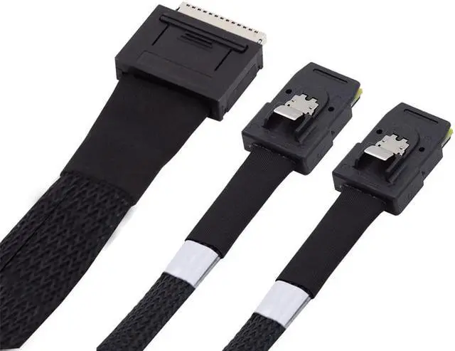 Main image of OCuLink PCIe PCI-Express SFF-8611 8x 8-Lane to Dual SFF-8087 4x SSD Data Active Cable 50cm