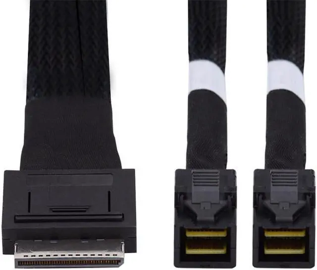 Main image of OCuLink PCIe PCI-Express SFF-8611 8x 8-Lane to Dual SFF-8643 HD 4x SSD Data Active Cable 50cm