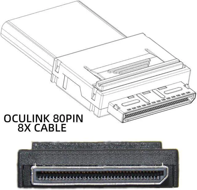 Alt view image 2 of 3 - OCuLink PCIe PCI-Express SFF-8611 8x 8-Lane to Dual SFF-8643 HD 4x SSD Data Active Cable 50cm