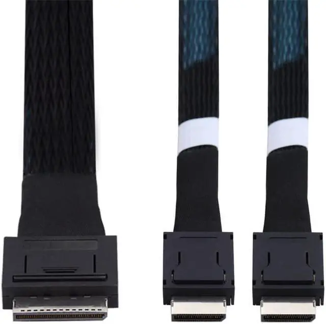 Main image of OCuLink PCIe PCI-Express SFF-8611 8x 8-Lane to Dual SFF-8611 Oculink 4x SSD Data Active Cable 50cm