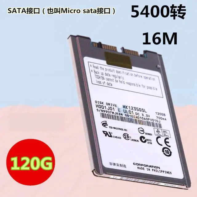 Alt view image 2 of 6 - HDD For Toshiba 120G 1.8" Micro SATA 3 Gb/s 8MB 4200RPM For Internal Hard Disk For Notebook HDD For MK1235GSL