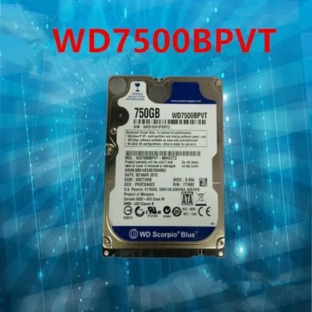 Main image of HDD For WD 750GB 2.5" SATA 3 Gb/s 8MB 5400RPM 9.5MM For Internal Hard Disk For Notebook HDD For WD7500BPVT