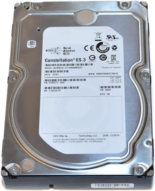 Alt view image 2 of 6 - HDD For Seagate 1TB 3.5" 7.2K SAS 6 Gb/s 128MB 7200RPM For Internal Hard Disk For Server HDD For ST1000NM0023