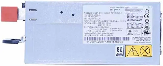 Alt view image 3 of 6 - PSU For Lenovo IBM X3100M5 430W Switching Power Supply DPS-430EB A 00AL204 00AL200 00MW244
