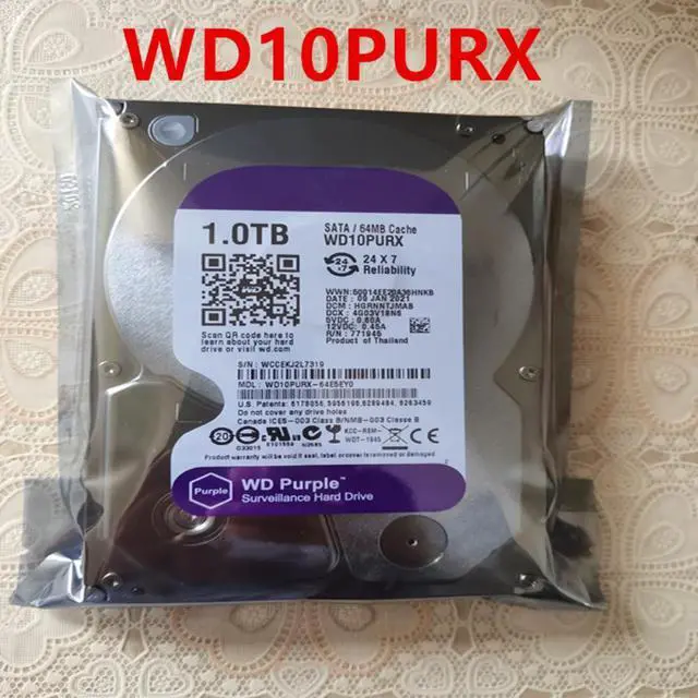 Alt view image 4 of 6 - HDD For WD Brand Purple 1TB 3.5" SATA 6 Gb/s 64MB 5400RPM For Internal Hard Disk For Surveillance HDD For WD10PURX