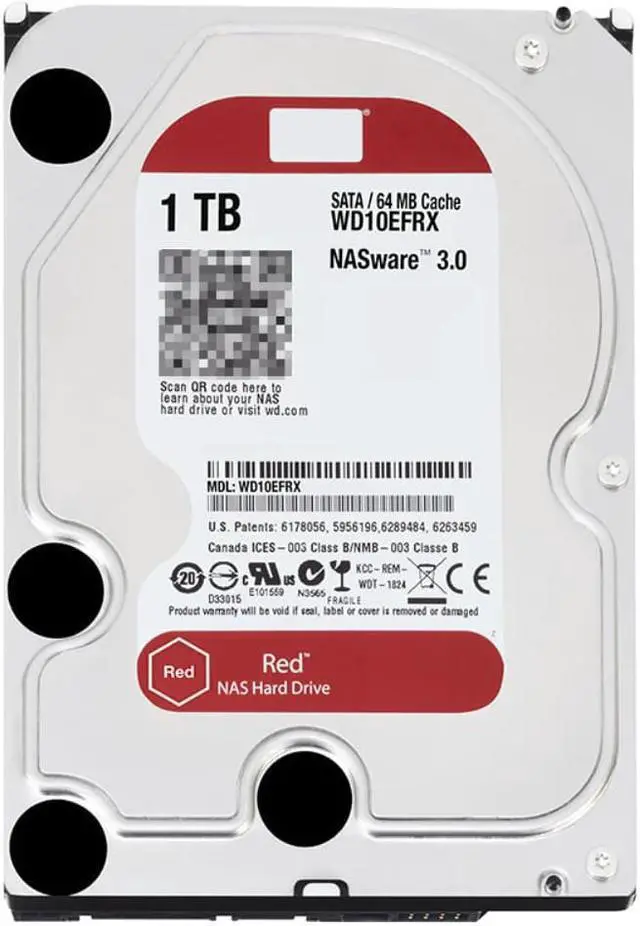 Alt view image 6 of 6 - HDD For WD Brand Red 1TB 3.5" SATA 6 Gb/s 64MB 5400RPM For Internal Hard Disk For NAS Hard Drive For WD10EFRX